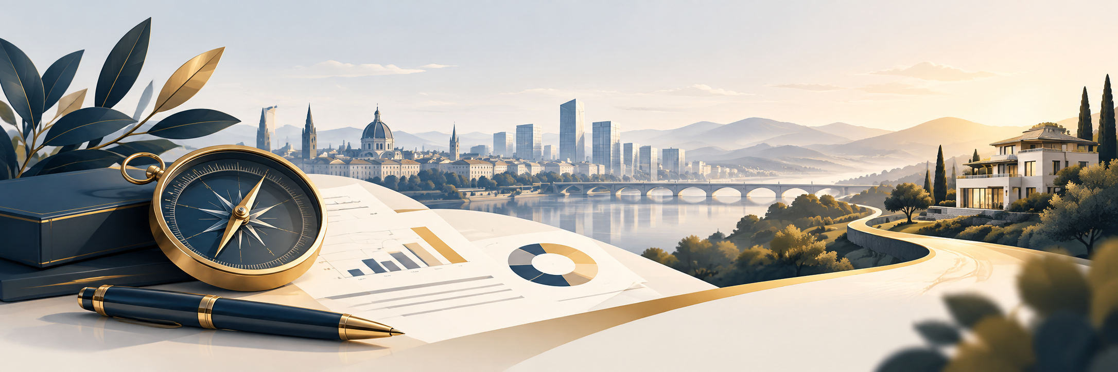 Illustration patrimoniale évoquant l’orientation stratégique d’un investissement en fonds professionnels