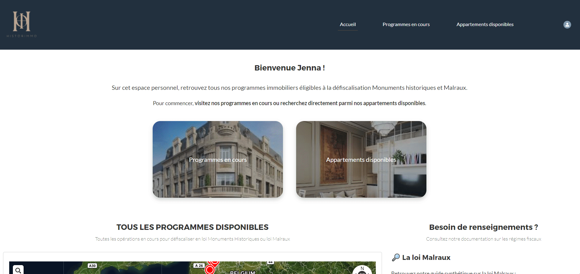 plateforme immobilière historimmo