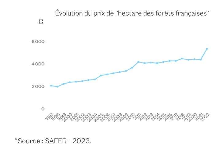 Evolution du prix des forêts en 2023